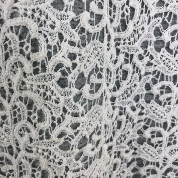 Sundance Lace Crochet Overlay Pullover Sweatshirt Size Medium - Picture 5 of 14